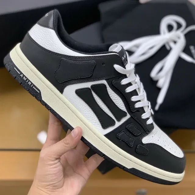 Amiri Skel Top Low Sneakers "Black/White"
