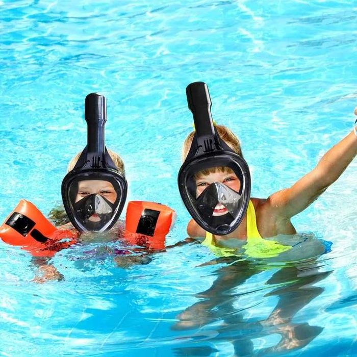 Masca snorkeling L/XL full-face vizibilitate 180° sistem anti-aburire