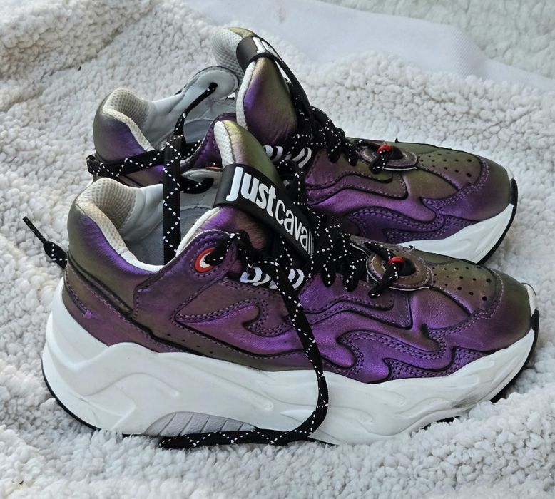 Just Cavalli  оригинални дамски сникърси естествена кожахамелеон 37/38