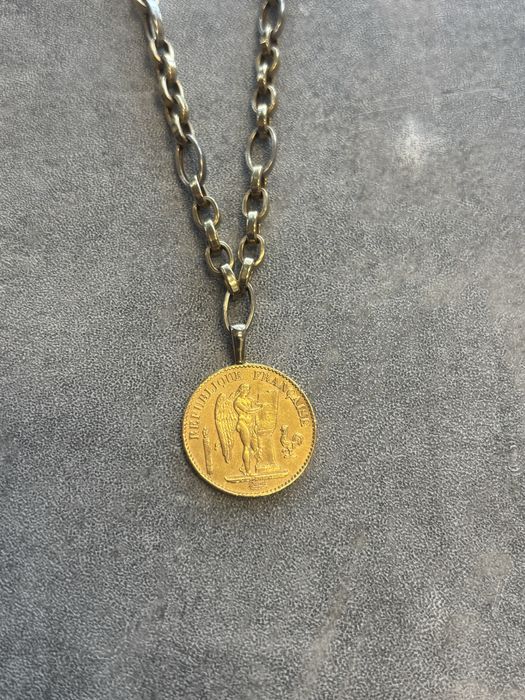 Златен ланец 14к с монета висок карат 21.65к
