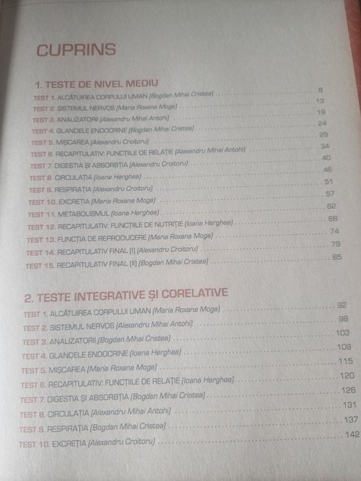 Teste grilă la biologie pentru admiterea la medicină (editura Corint)