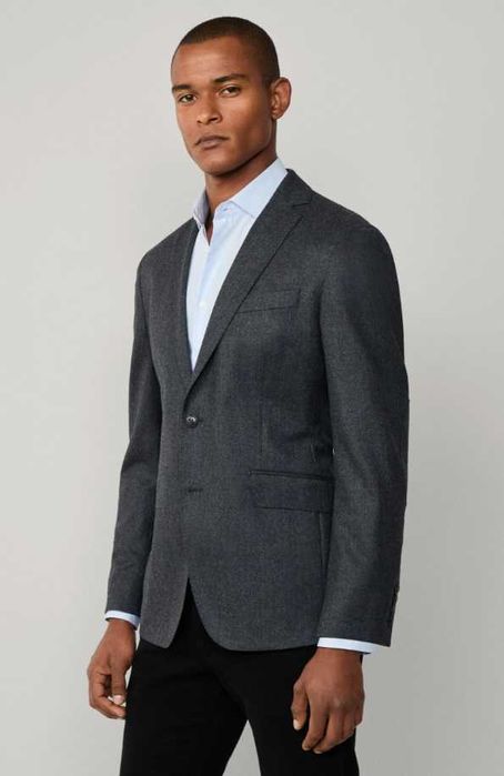 Sacou blazer de lux 48 M Hackett lana Loro Piana gri navy