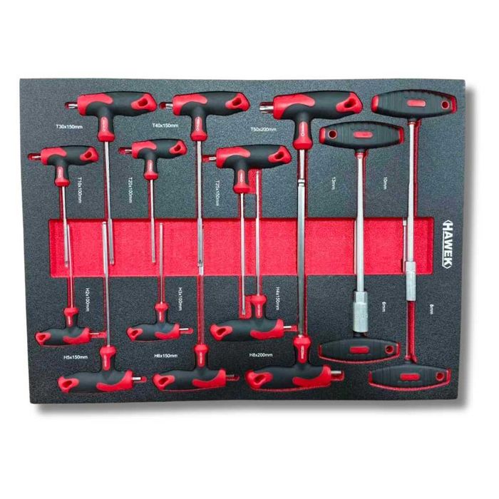 Професионален шкаф с инструменти с 12 чекмеджета - 11 пълни HAWEK