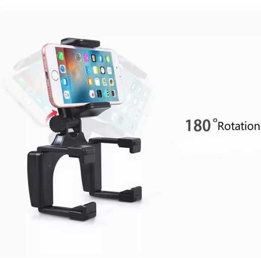 Стойка за телефон върху огледалото за обратно виждане на автомобил