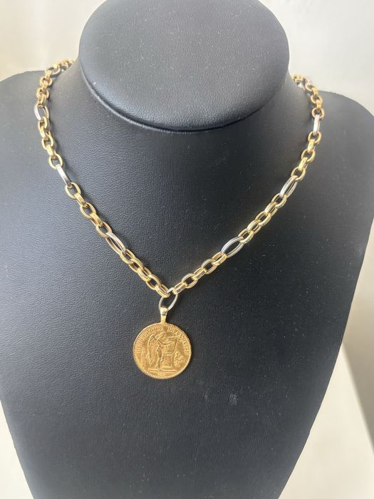 Златен ланец 14к с монета висок карат 21.65к