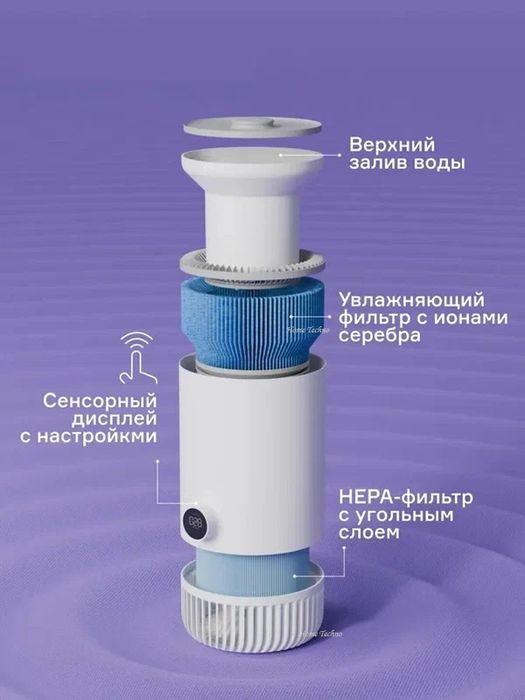 Очиститель и увлажнитель воздуха Uakeen ZL-2704 2в1, до 40 м²