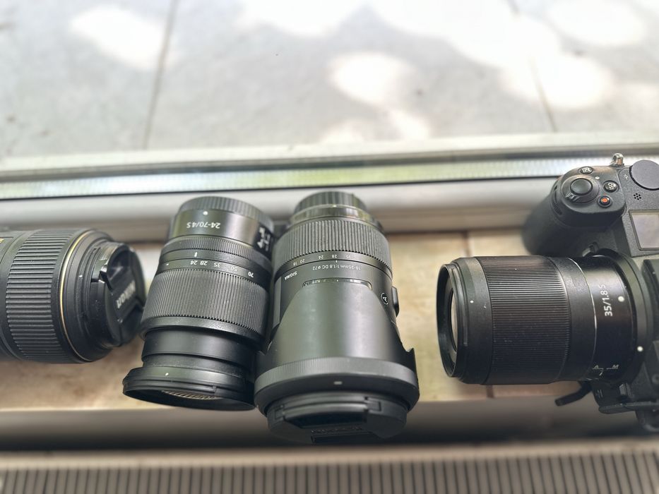 Obiective  Nikon Z  seria S 35mm 1.8s 24-70mm 4s  105mm 2.8  art f1.8 18-35mm