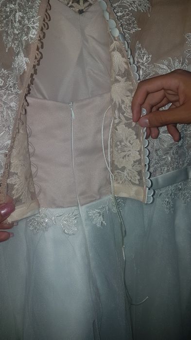 Vand rochie mireasa/cununie midi ivory + corset capucino