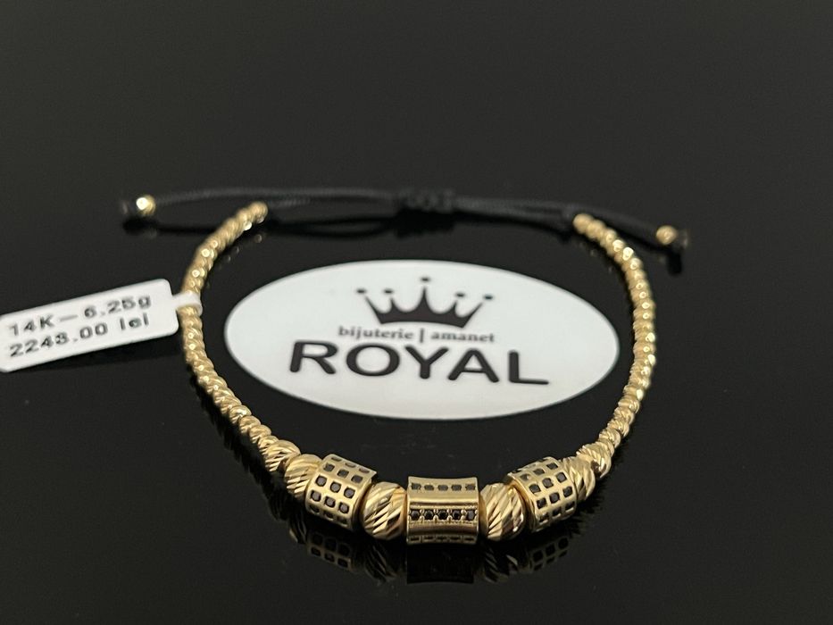 Bijuteria Royal CB : Bratara cu snur aur 14k 6,25gr