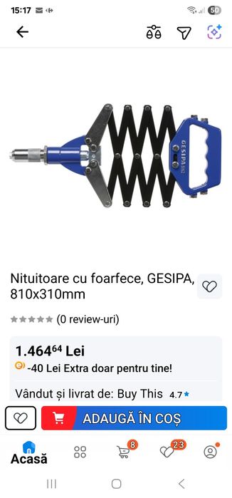 Nituitoare 2 foarfece, GESIPA, 8 810x310mm