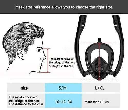 Masca Full Face cu 2 tuburi inot snorkel adulti copii Snorkeling dubla