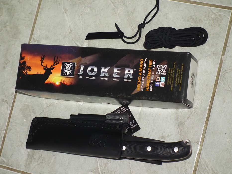 Cutit bushcraft spaniol JOKER Ursus otel Böhler N695 amnar si paracord, nou, cutie