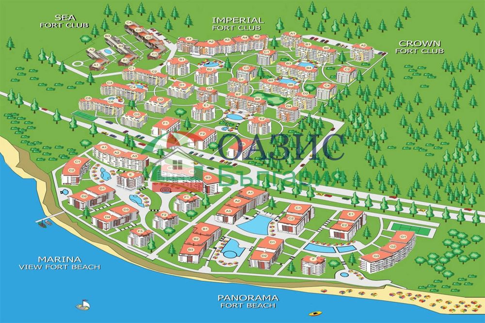 Тристаен апартамент в комплекс Sea Fort, 77 кв.м., Свети Влас, България, €145 000