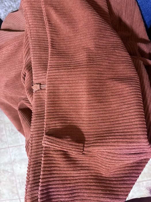 Fustă de catifea cărămiziu