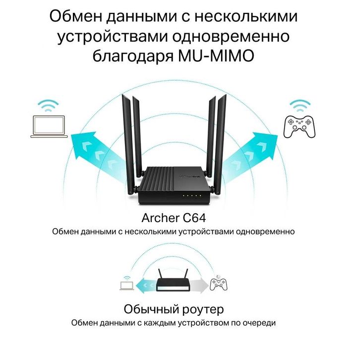 TP-Link Archer C64 / AC1200 Dual-Band Wi-Fi Роутер (Router) ///