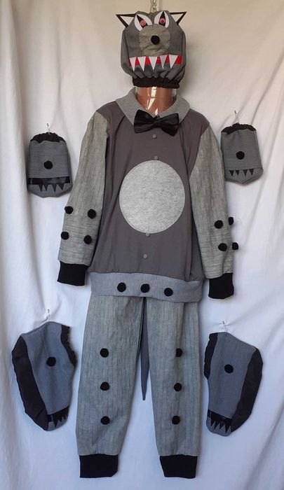 Costum Lup pentru copii 6-7-8-9 ani ,175 lei