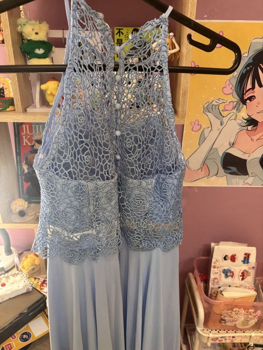 Вечернее голубое платья турция