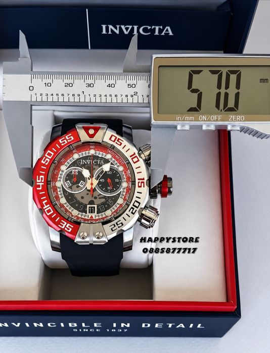 INVICTA Foxhound Red/Silver 57 mm, Инвикта нов мъжки часовник