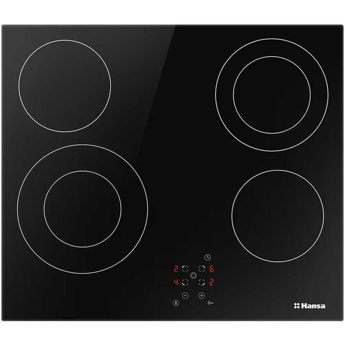 Vand plita electrica incorporabila HANSA BHC66506, Vitroceramica, 4 arzatoare, Touch Control, negru , noua