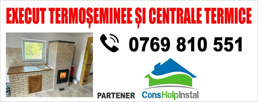 Centrală,termoșemineu din cărămidă