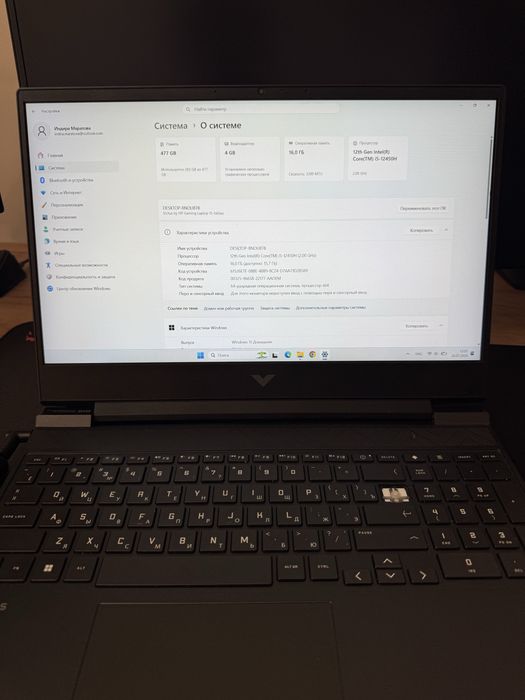 Ноутбук HP Victus i5-12450h rtx 3050