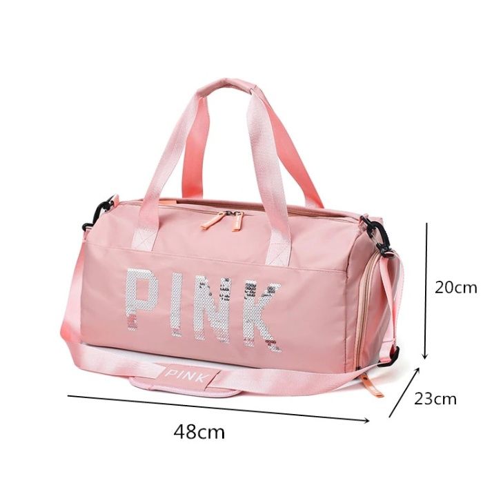Спортен сак Pink, gym bag, travel bag, чанта за фитнес
