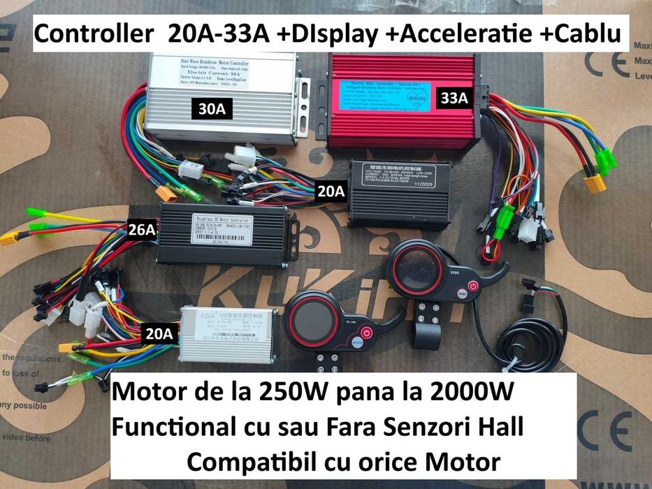 Controller 26A-33A 12 Mosfeti Display Acceleratie, 36-48-52-60-72V
