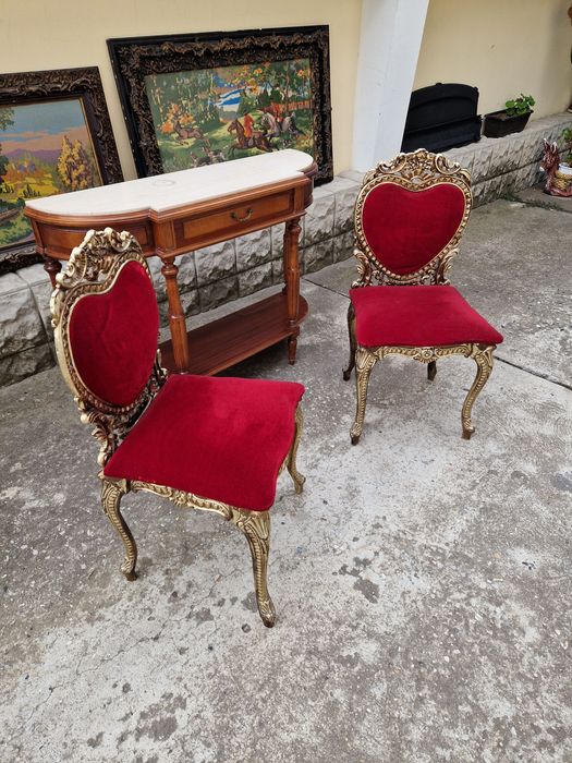 Чифт превъзходни антикварни метални столове