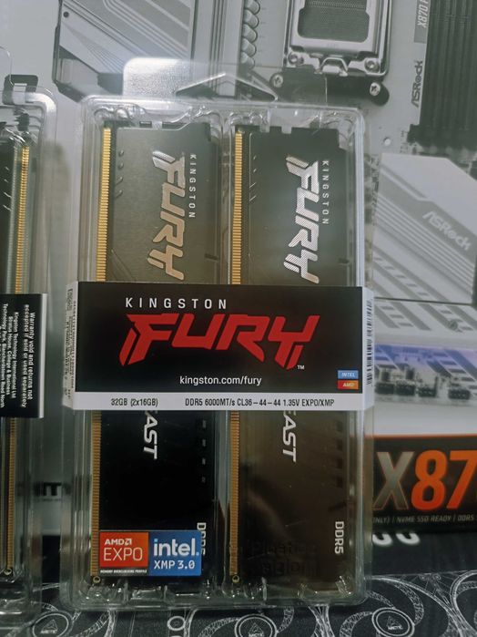 Рам памет 32GB (2x16GB) DDR5 6000MHz CL36 Kingston FURY - Гаранция