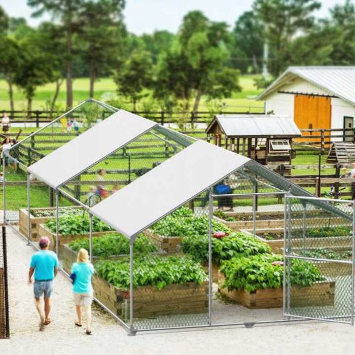 Птичарник 8х3м Клетка за пилета Кокошарник кокошарници клетки кокошки