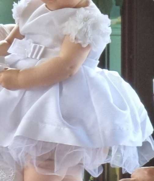 Бяла рокличка 80см.С подарък памперс гащички