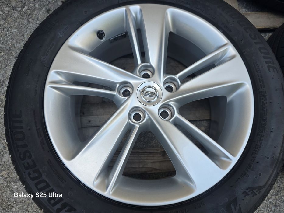 Лети джанти 17ки 5х115 Opel, Chevrolet + летни гуми 225/55/17 Bridgestone