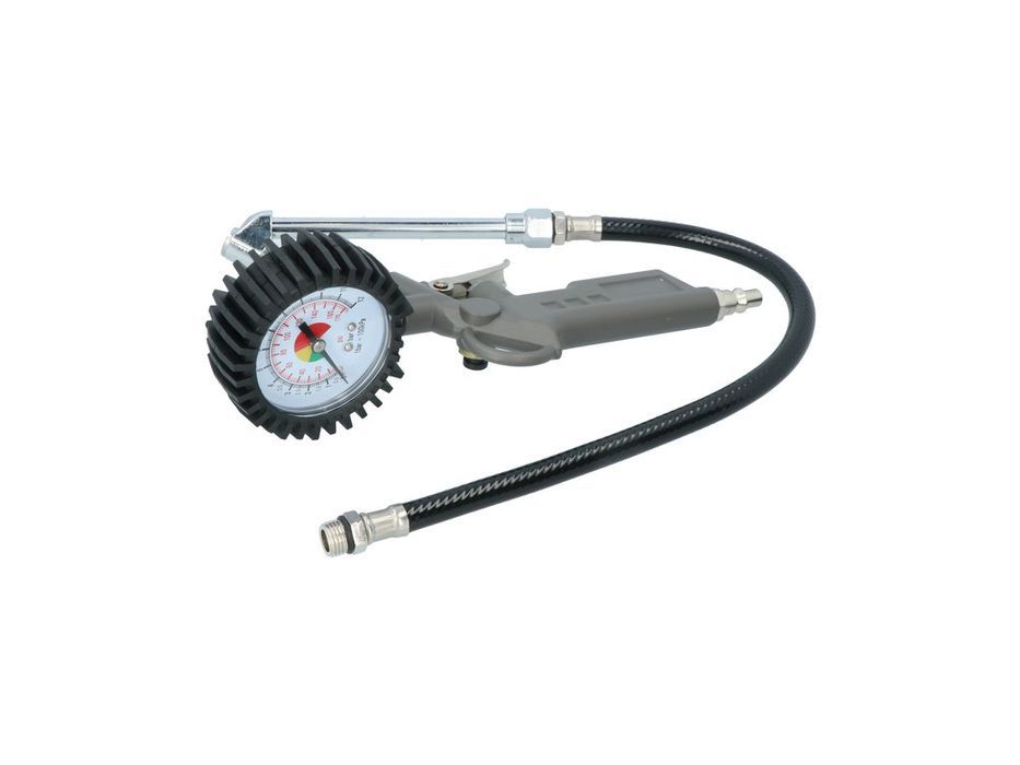 Pistol pneumatic de umflat roti Carpoint Professional cu manometru 12 bar, ceas 63 mm si cap pentru camioane si tiruri