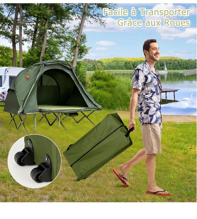 Cort suspendat \ Pat camping cu acoperis, pentru 2 persoane