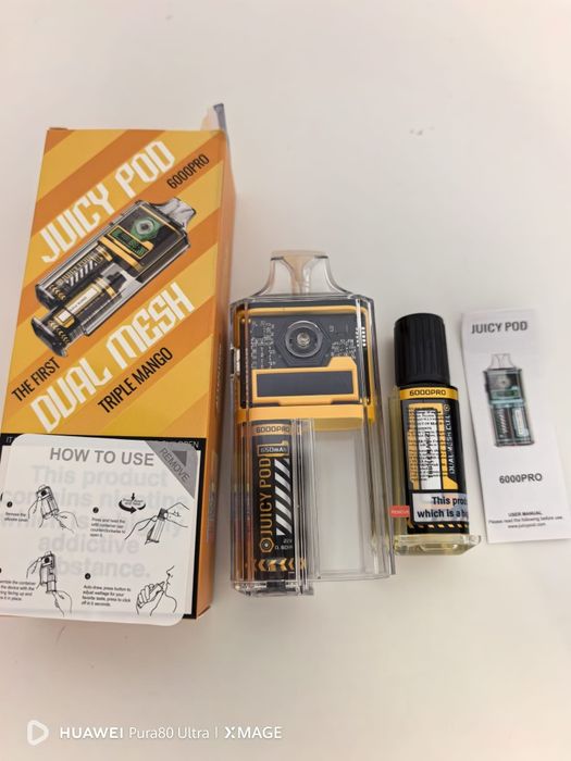 Pachet 2 Bucati Vape 6000 Puffs Fiecare  Reincarcabil Putere Reglabila
