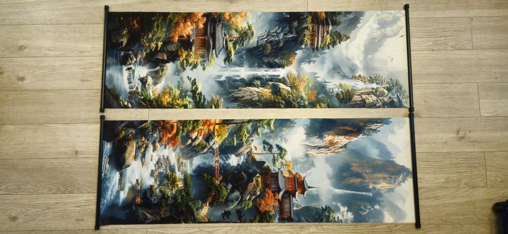 Vand diorame+stampe asiatice,papusi gheise animalute bronz,.8 poze