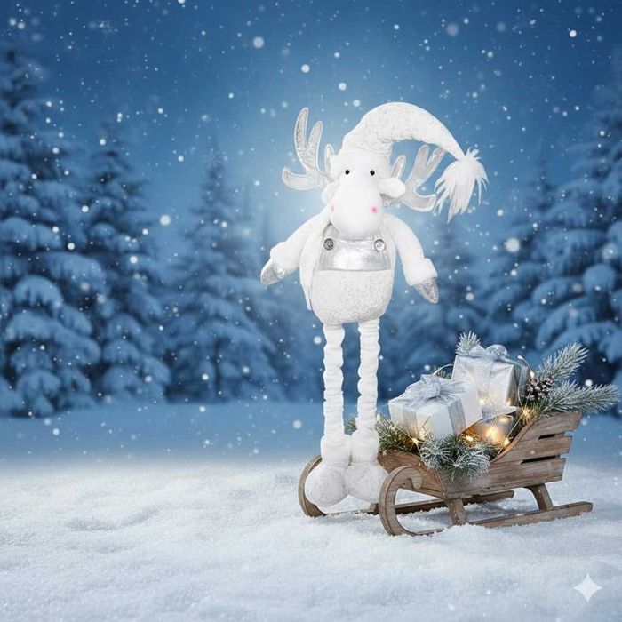 Коледна декоративна фигура – еленче с опъващи се крачета;