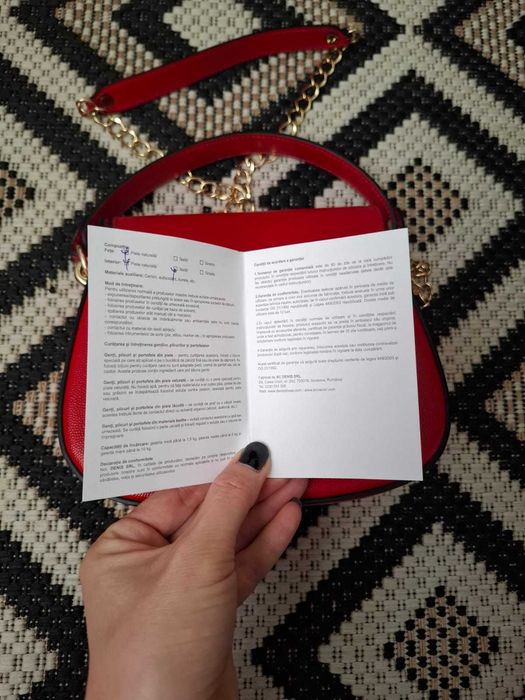 Geanta rosie de piele Anna Cori