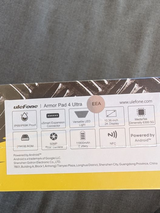 SIGILAT - Tableta Rezistenta Ulefone Armor Pad 4 Ultra 5G - 256GB+8GB