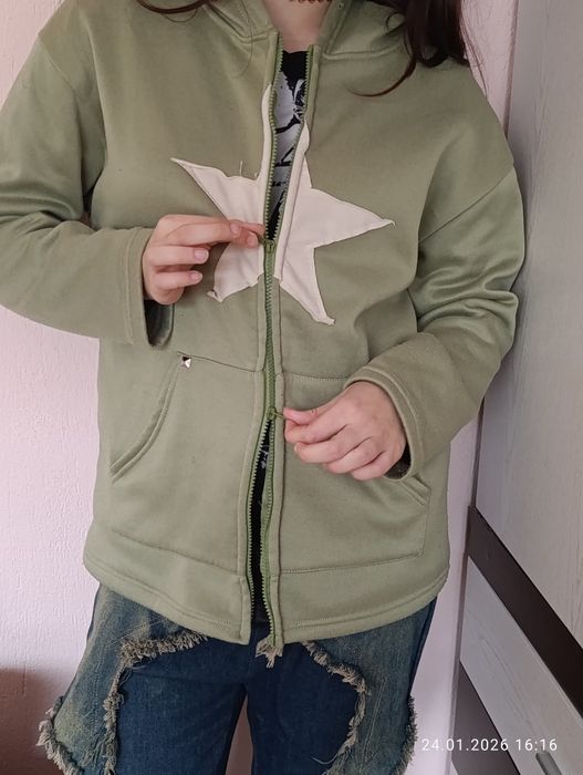 Зелено у2к горнище с два ципа