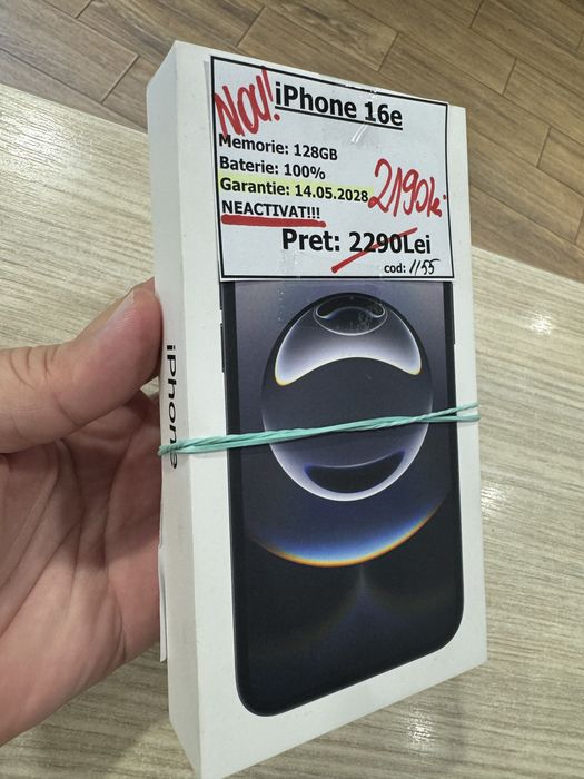 iPhone 16e 128gb negru sigilat garantie 2 ani