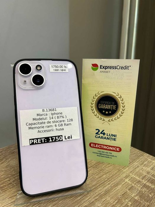 (AG42) Apple iPhone 14 128GB b13681 - Garantie 2 ani!