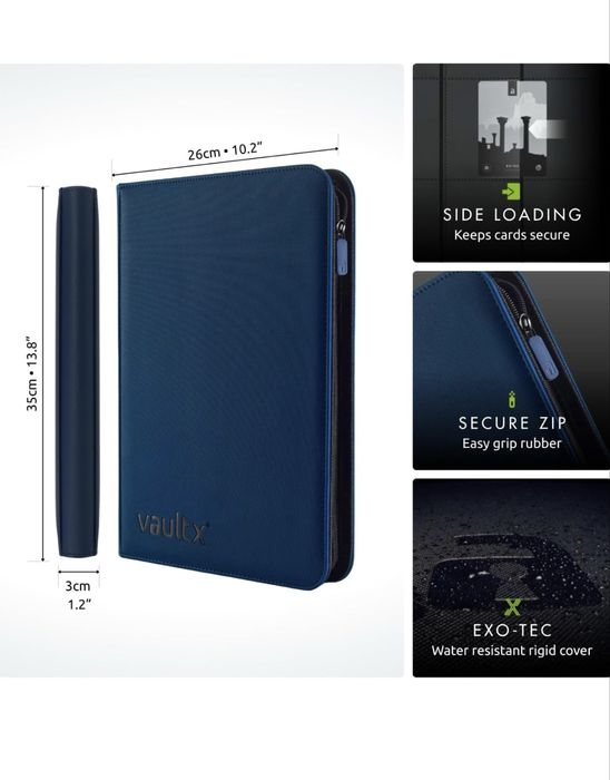 Dosar cu fermoar pentru cărți de colecție cu 9 buzunare, 360 de cărți