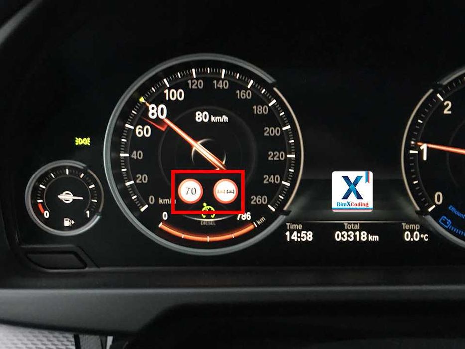 BMW Activare SLI citire semne circulație (speed limit info, 8TH)