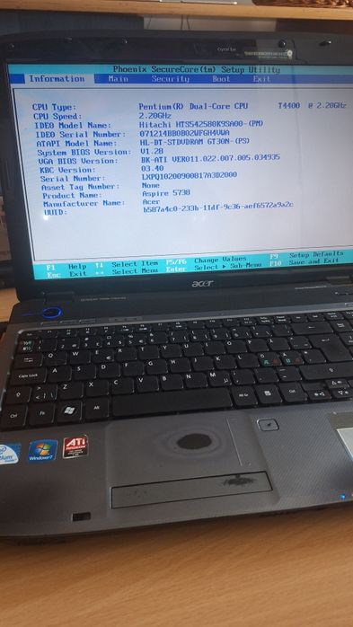 Acer Aspire 5738(5338 series) funcțional