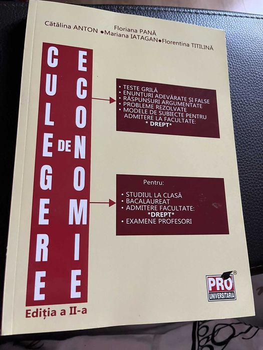 Vand culegeri pentru Admitere la Fac. DREPT Univ Buc