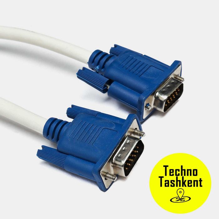 Кабель VGA для монитора компьютера, проектора, моноблока, ноутбука