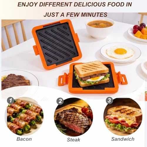 Нов Тостер за микровълнова с незалепващи плочи за сандвичи готвене дом