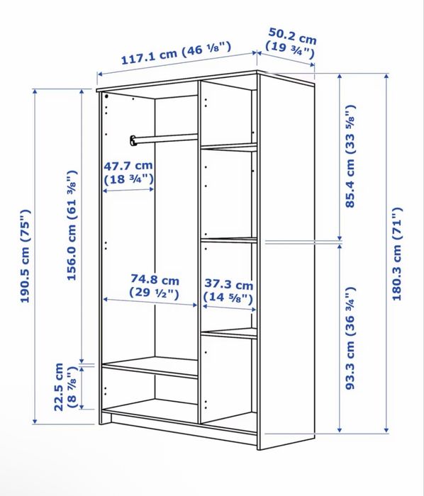 Шкаф ІКЕА 117×190