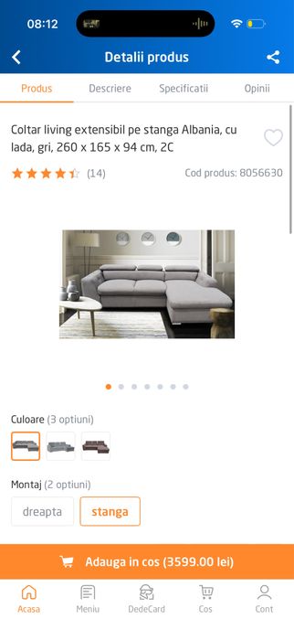 Vand coltar living extensibil